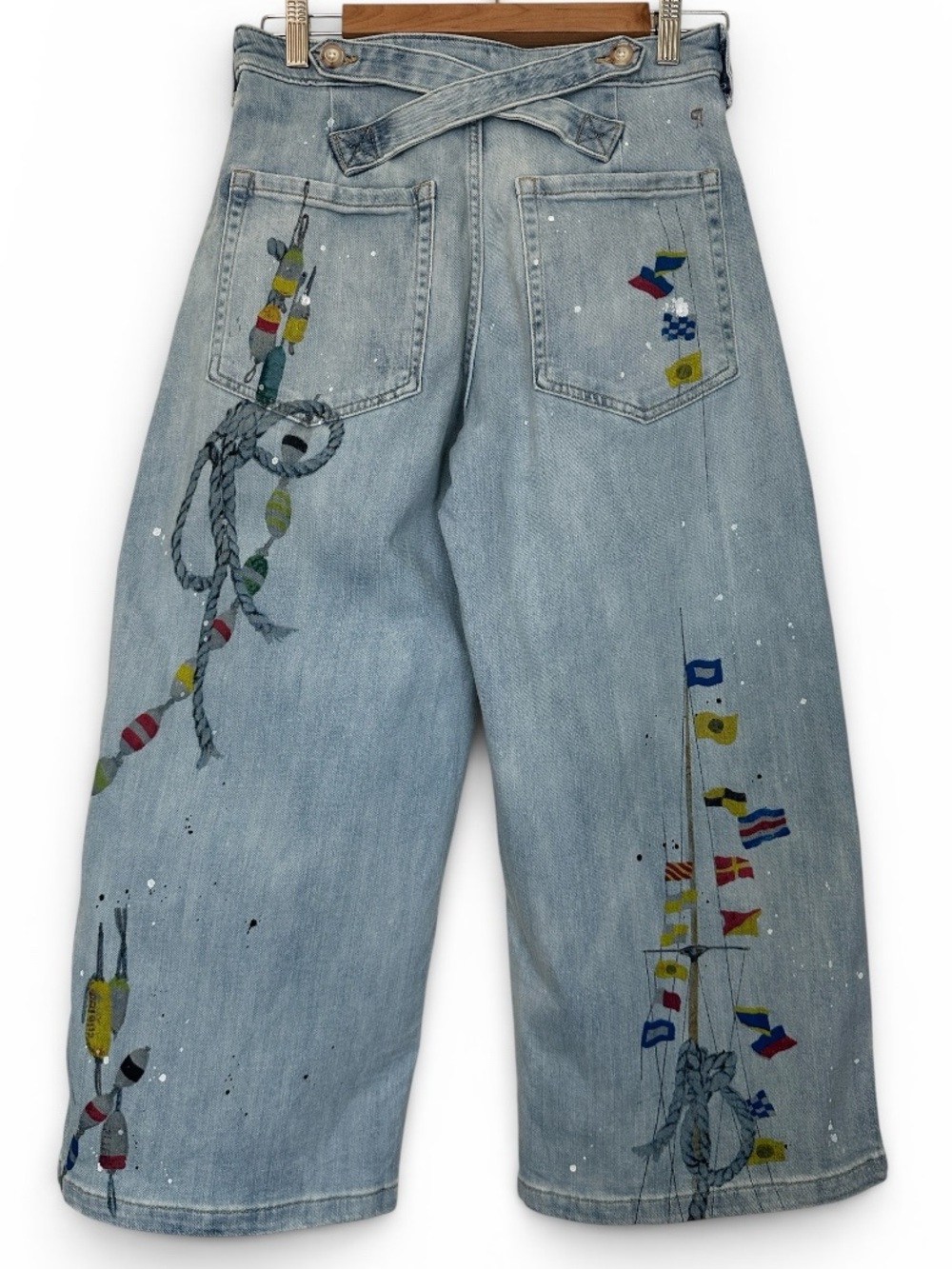 Anthropologie Pilcro Sailing Theme High-Rise Crop Tapered Carpenter Jeans - Picture 6 of 14